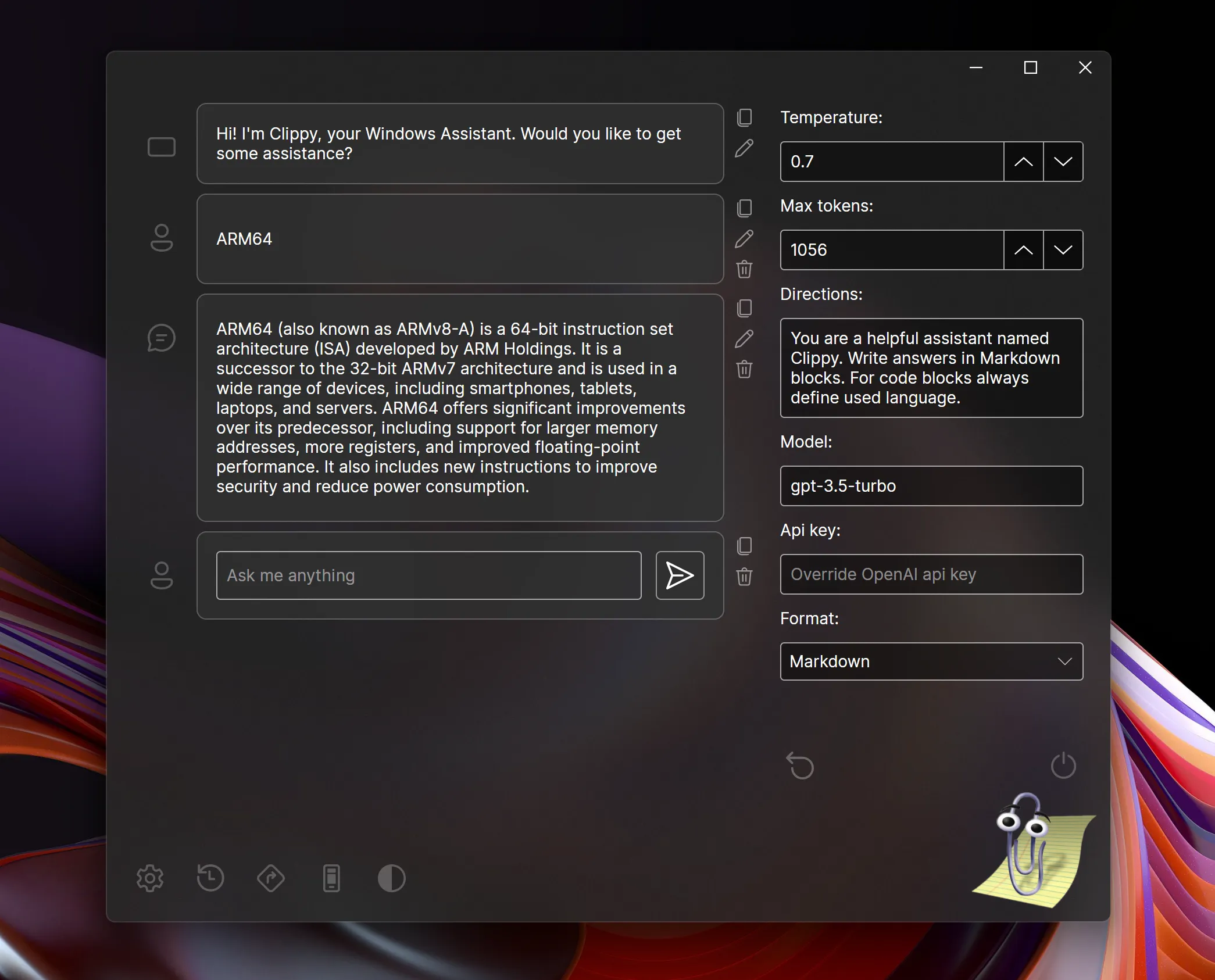 Earlier Avalonia ChatGPT client