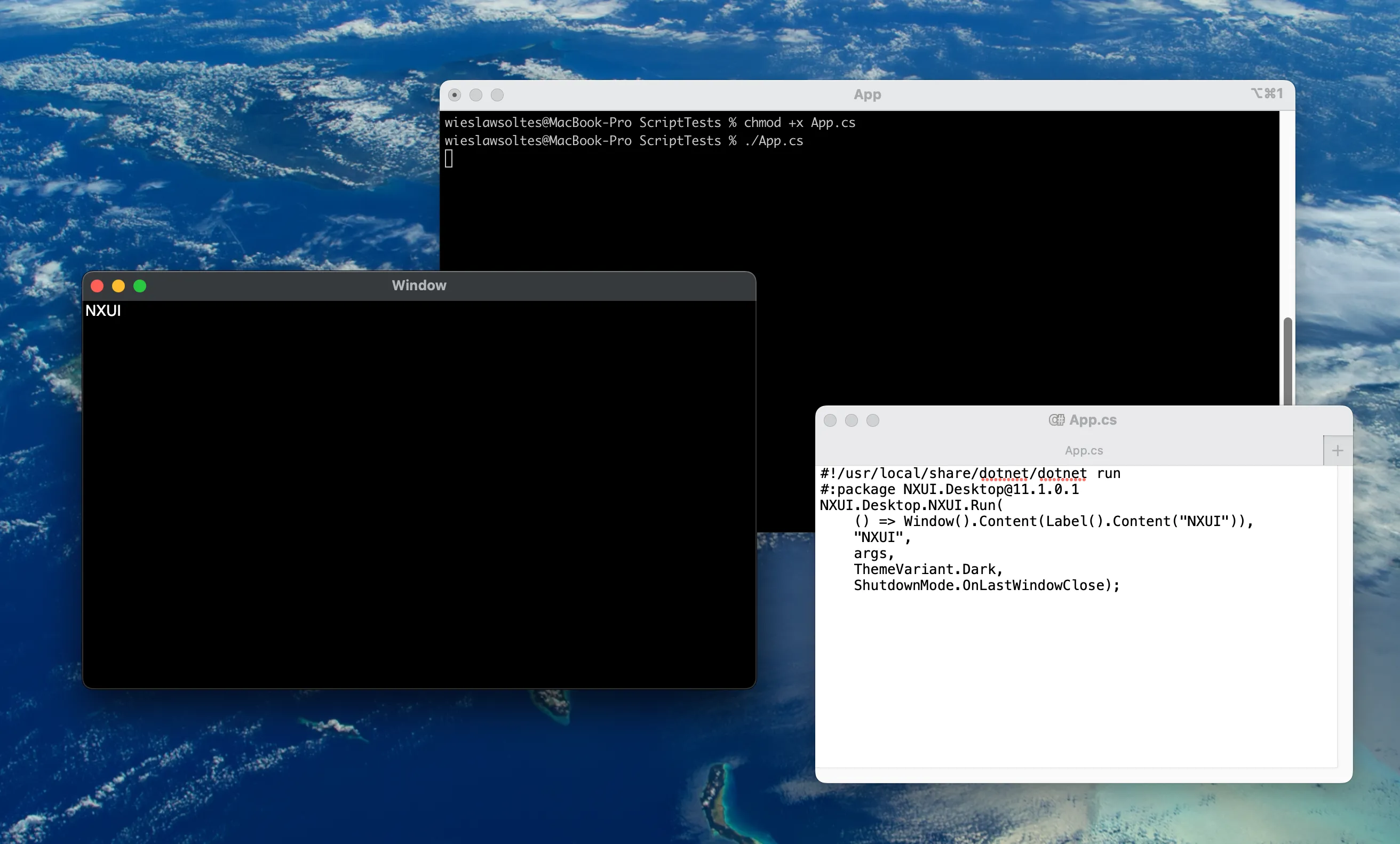 NXUI desktop application built in C#