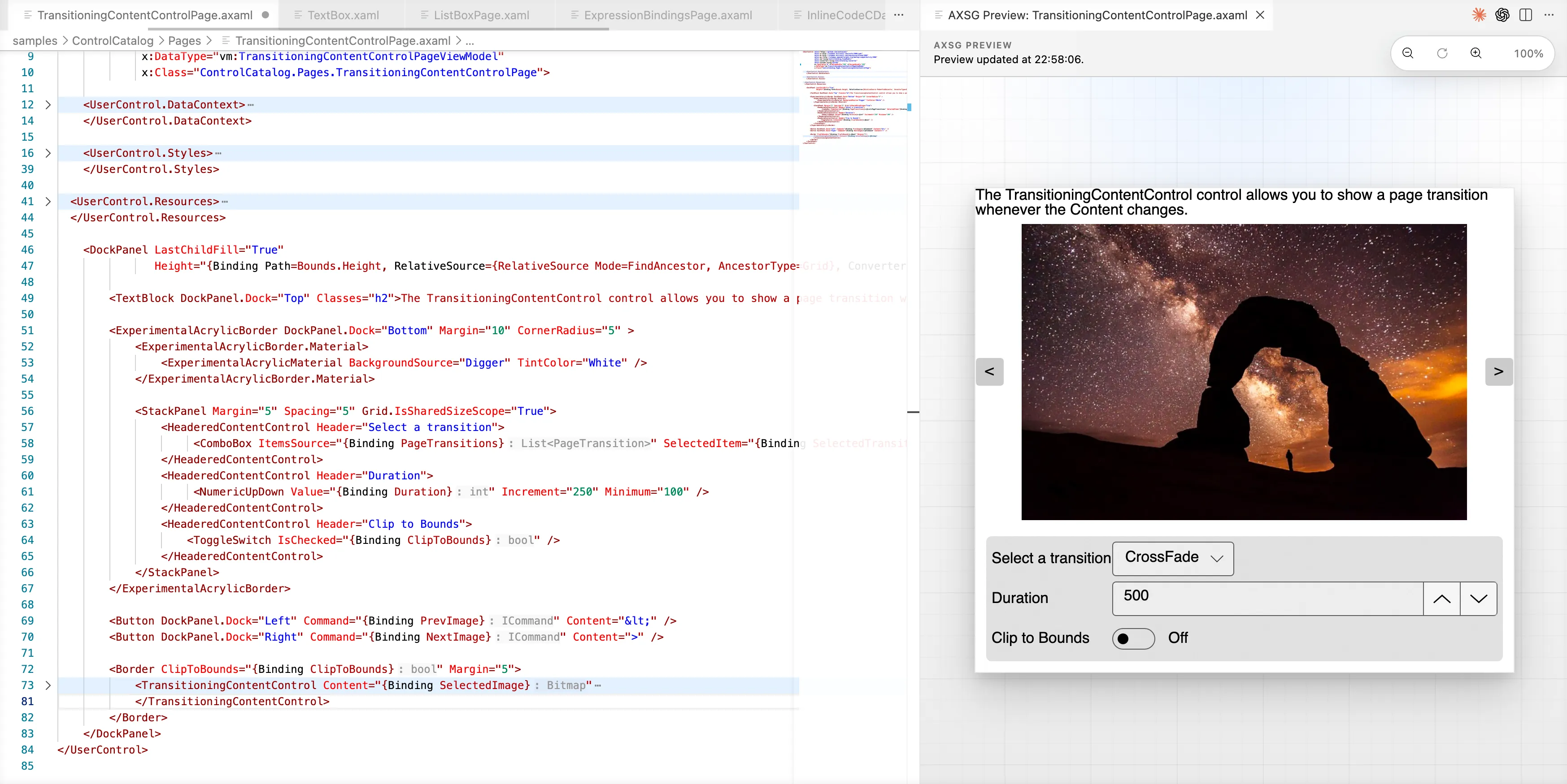 AXSG XAML language and preview tooling