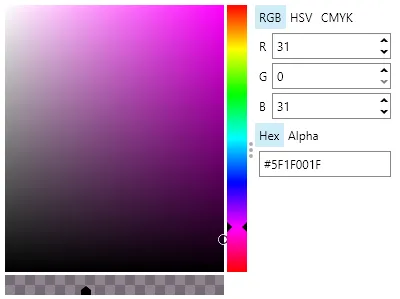 Avalonia ColorPicker control