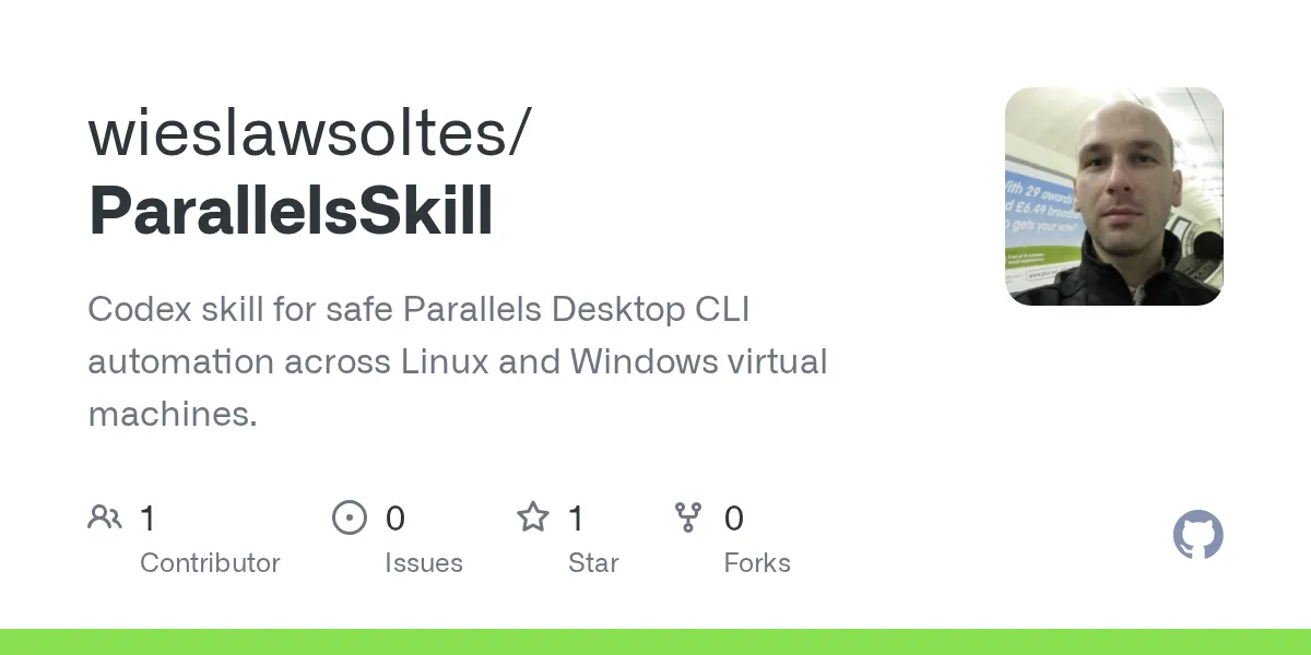 Parallels CLI Skill GitHub repository preview