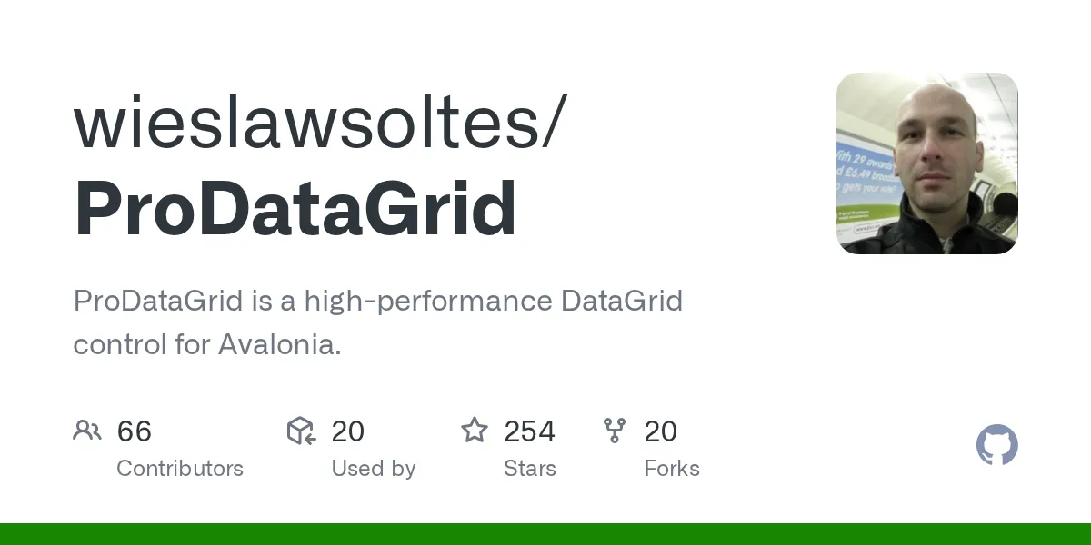 ProDataGrid GitHub repository preview