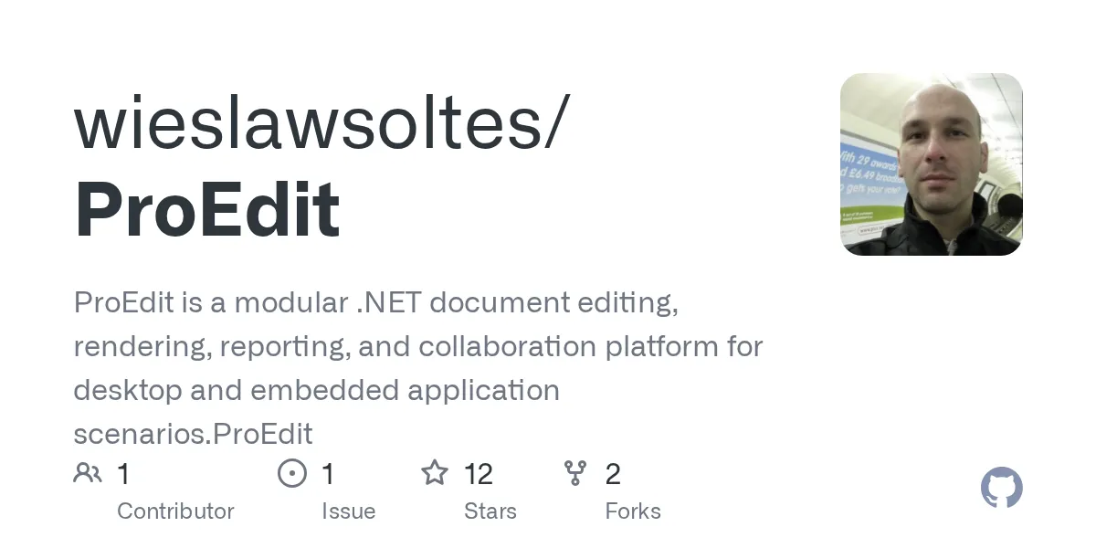 ProEdit GitHub repository preview