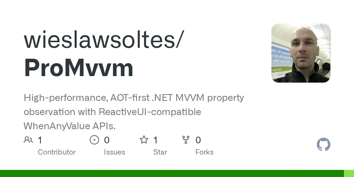 ProMvvm GitHub repository preview