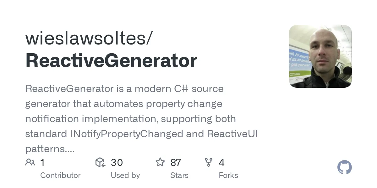 ReactiveGenerator GitHub repository preview