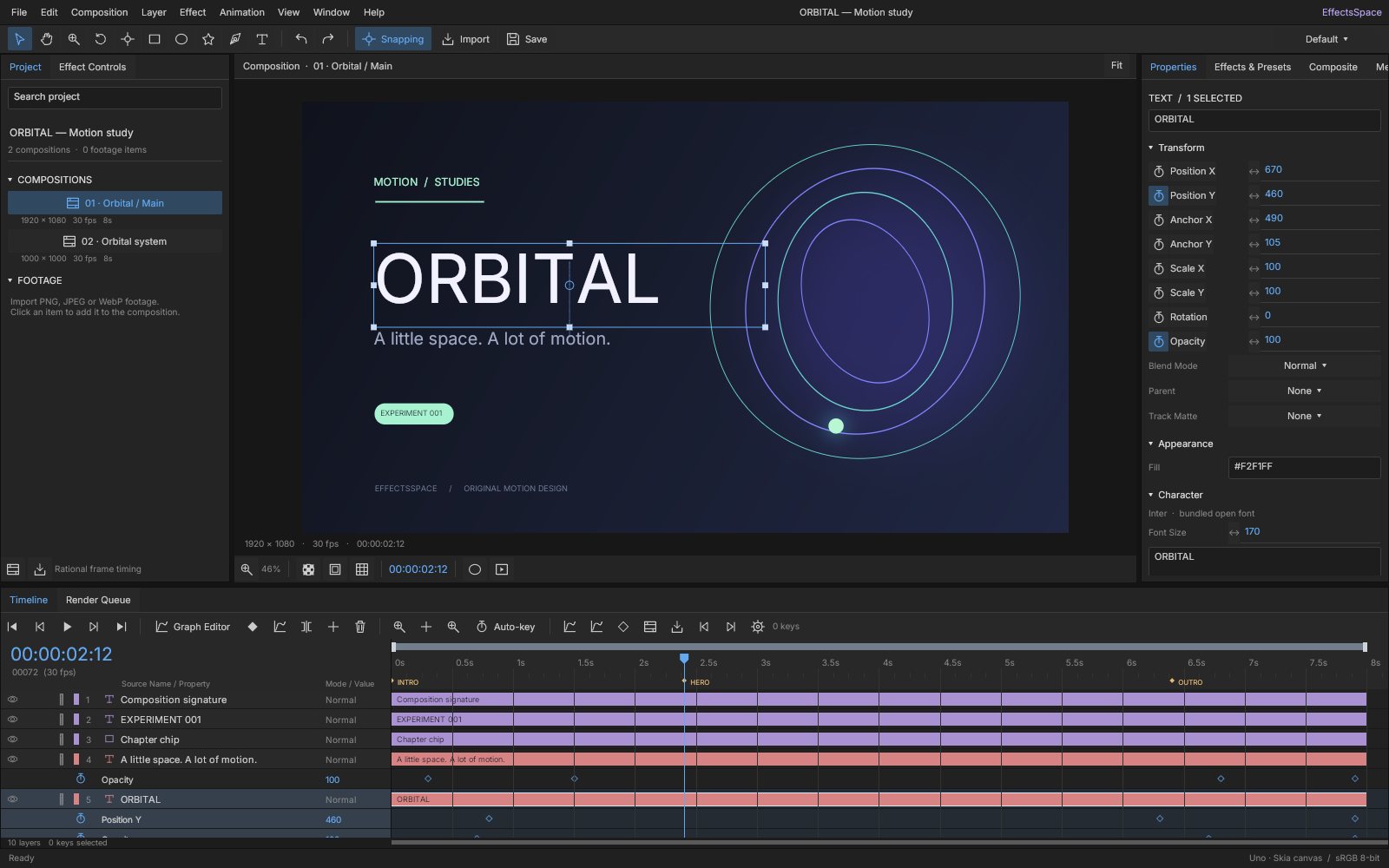 EffectsSpace running in the browser