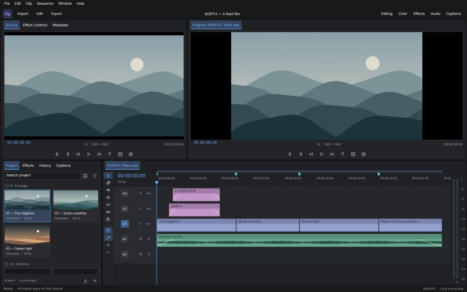 VideoSpace running in the browser